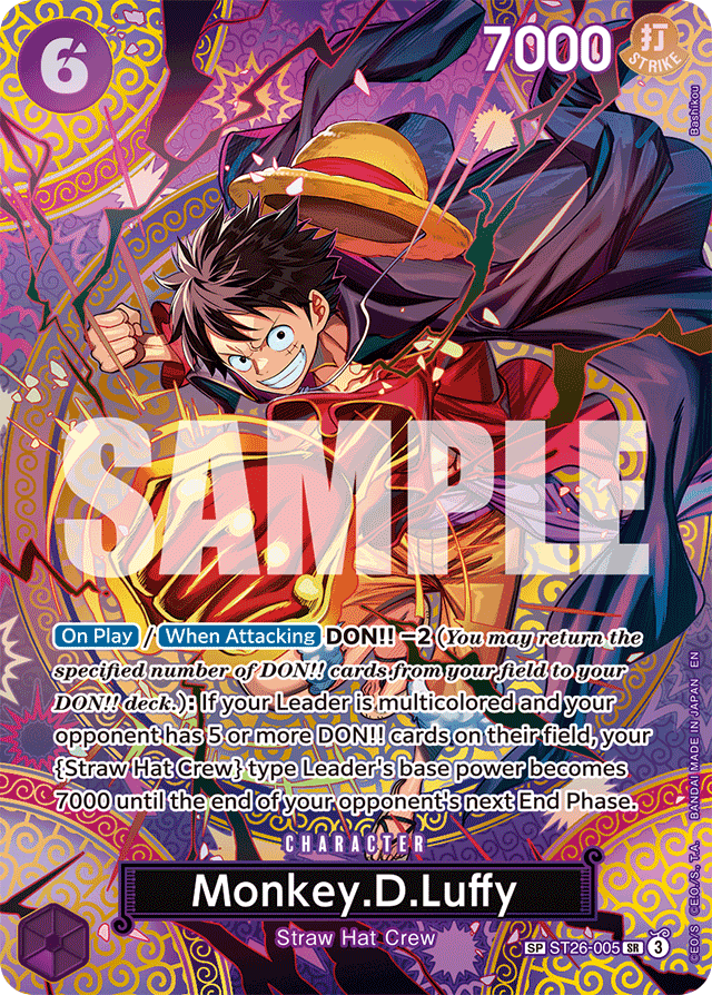 Monkey.D.Luffy - ST26-005 - Super Rare (Special Alternate Art) - PURPLE/BLACK Monkey.D.Luffy