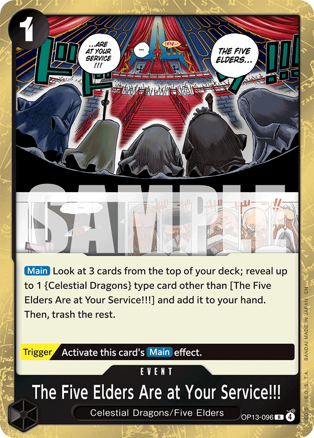The Five Elders Are at Your Service!!! - OP13-096 - Rare - Carrying On His Will