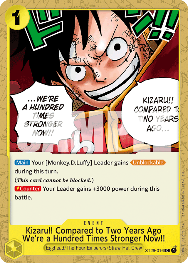 Kizaru!! Compared to Two Years Ago We're a Hundred Times Stronger Now!! - ST29-016 - Common - Egghead