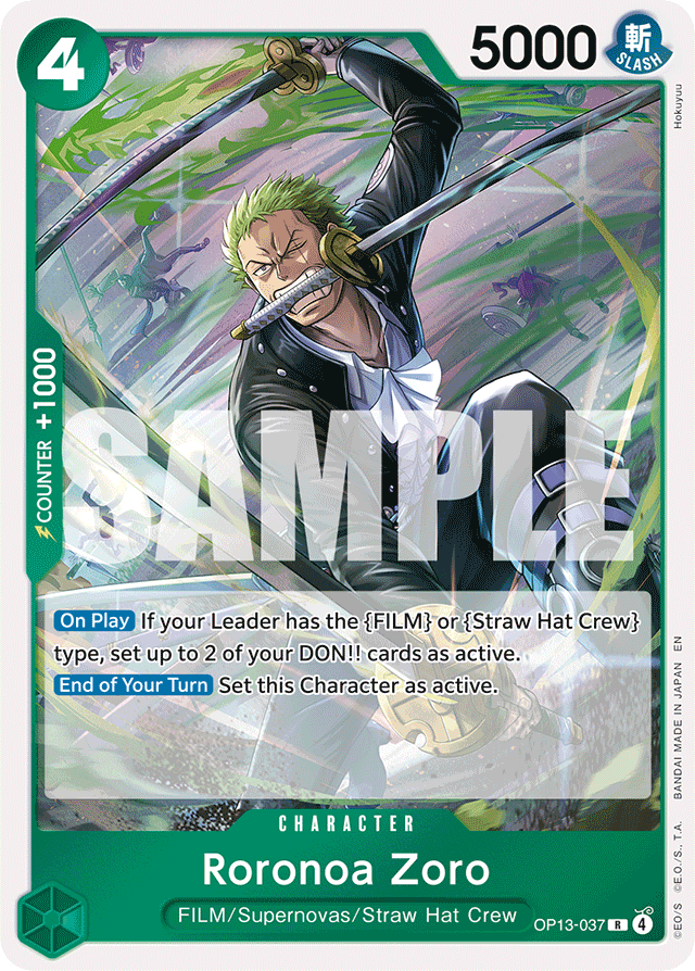 Roronoa Zoro - OP13-037 - Rare - Carrying On His Will