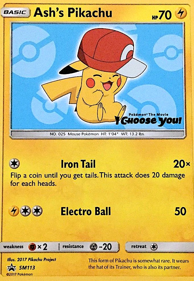 Ash's Pikachu - SM113 - SM Black Star Promos