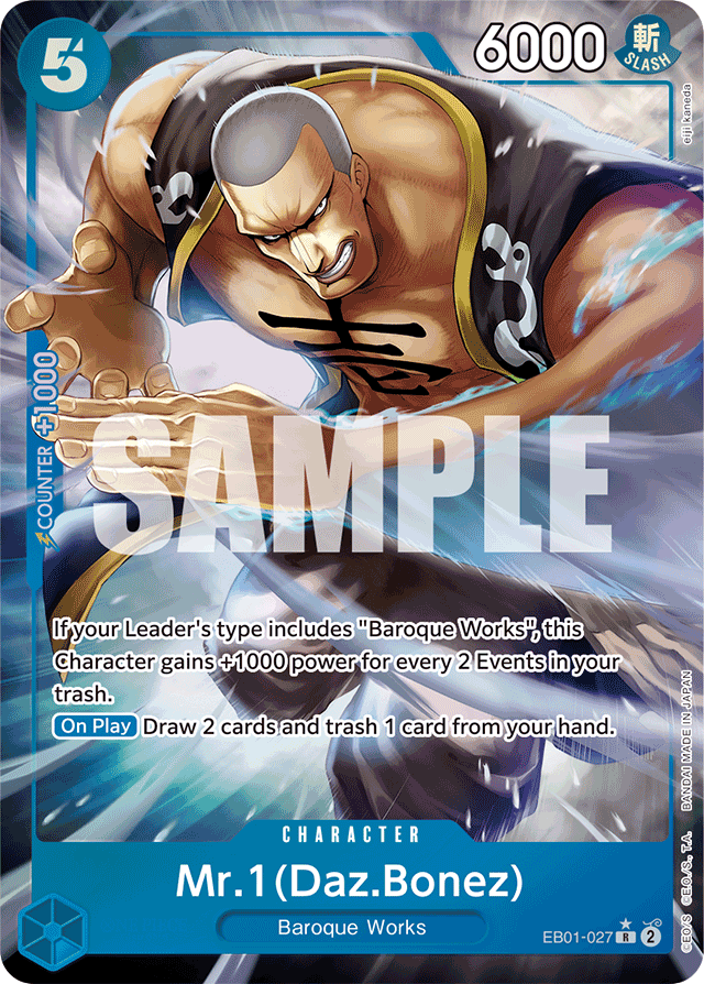 Mr.1(Daz.Bonez) - EB01-027 - Rare (Alternate Art) - Memorial Collection
