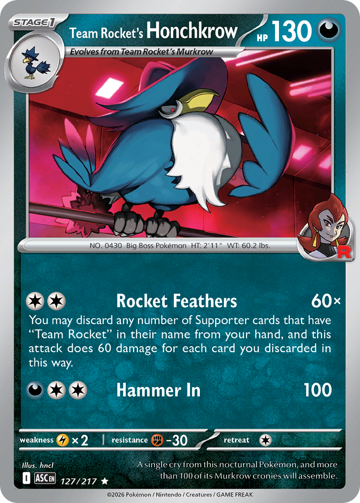 Team Rocket's Honchkrow - 127/217 - Ascended Heroes