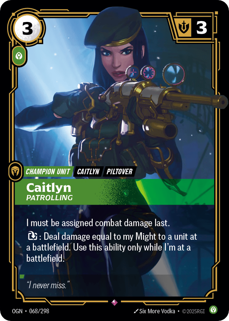 Caitlyn, Patrolling - 068/298 - Rare - Origins