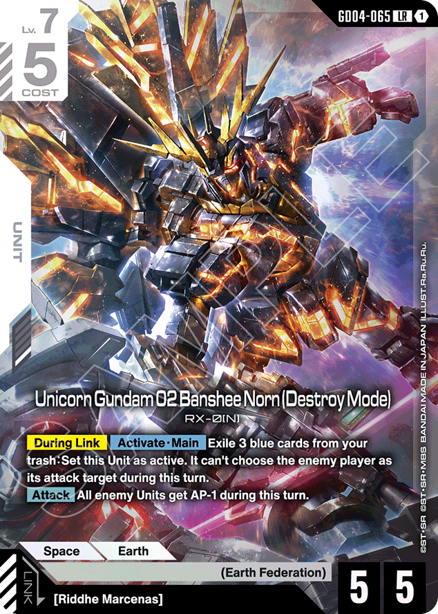 Unicorn Gundam 02 Banshee Norn (Destroy Mode) - GD04-065 - Legend Rare - Phantom Aria