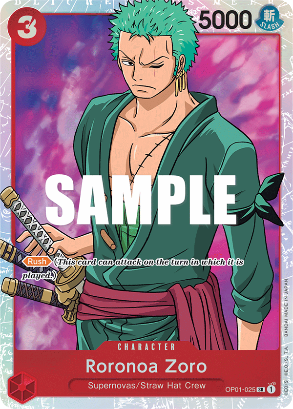Roronoa Zoro - OP01-025 - Super Rare - Romance Dawn