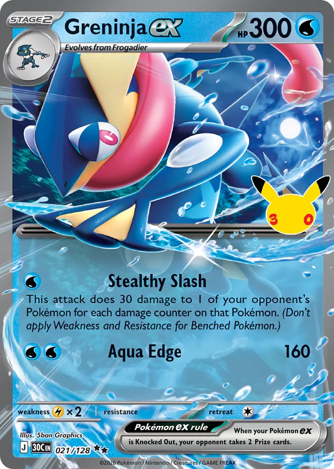 Greninja ex - 021/128 - 30th Celebration