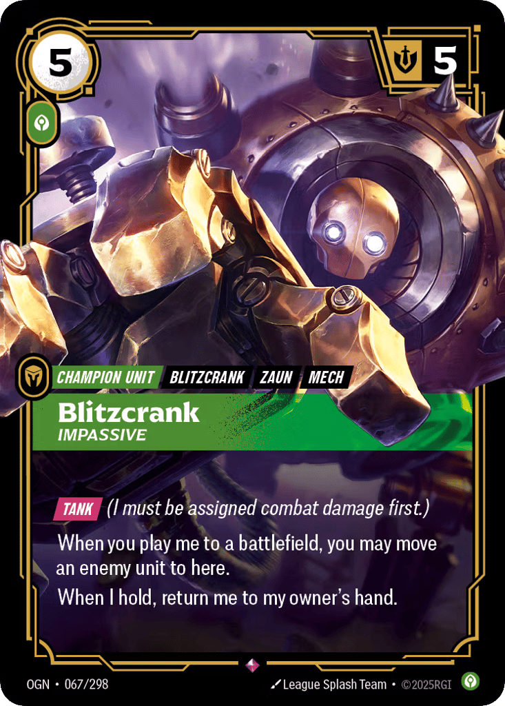 Blitzcrank, Impassive - 067/298 - Rare - Origins