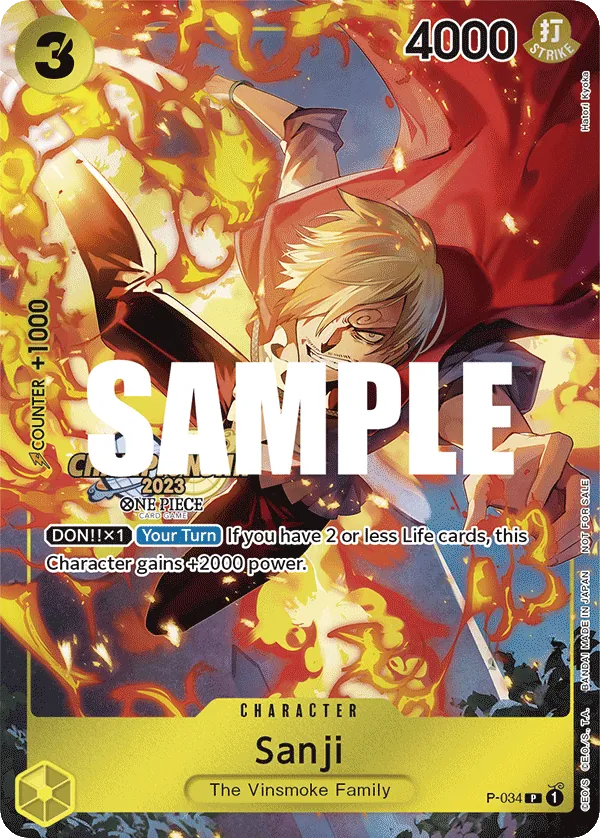 Sanji - P-034 - Promo (Championship Stamp) - Promos