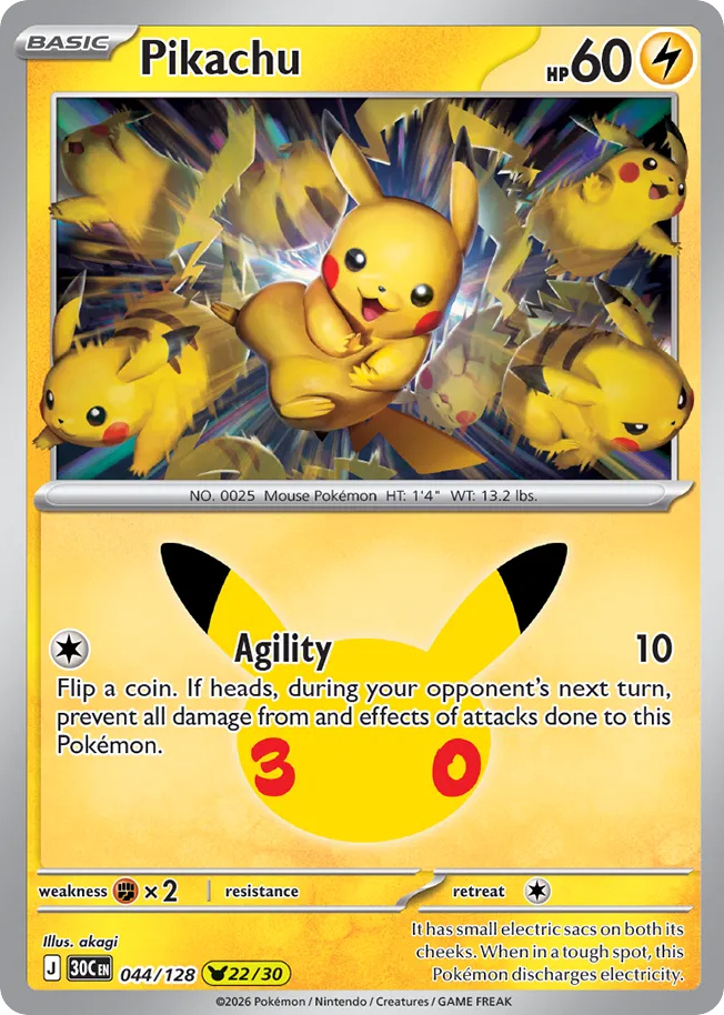 Pikachu - 044/128 - 30th Celebration