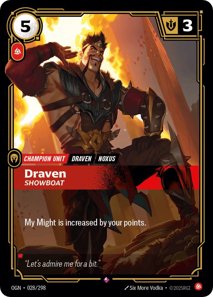 Draven, Showboat - 028/298 - Rare - Origins