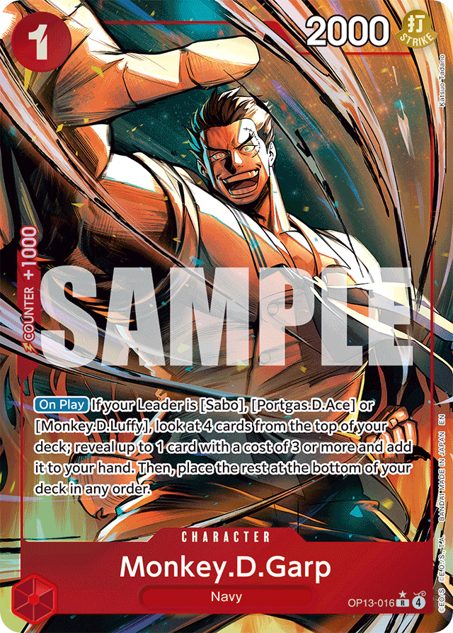 Monkey.D.Garp - OP13-016 - Rare (Alternate Art) - Carrying On His Will