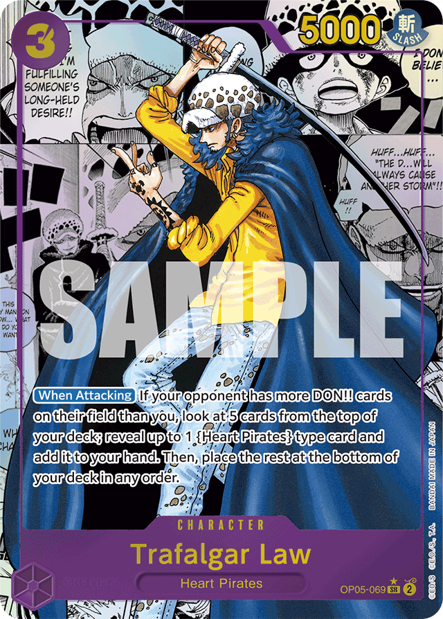 Trafalgar Law - OP05-069 - Super Rare (Non Textured Manga Alt Art) - Awakening of the New Era