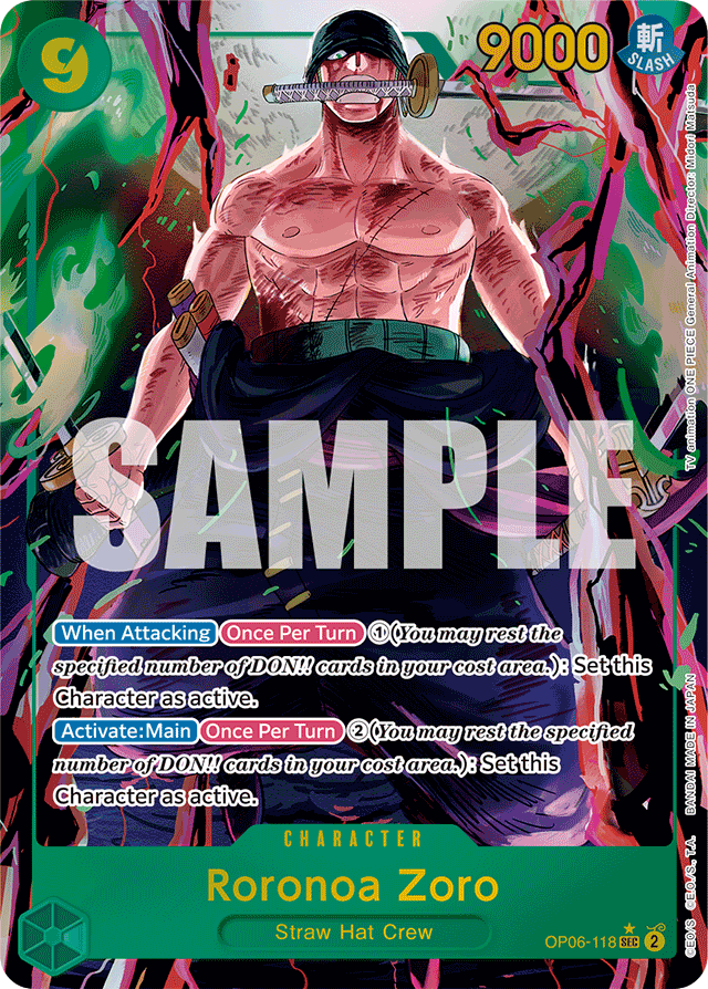 Roronoa Zoro - OP06-118 - Secret Rare (Alternate Art) - Wings of the Captain