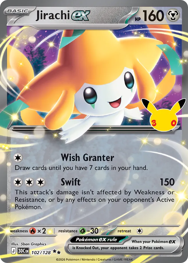 Jirachi ex - 102/128 - 30th Celebration