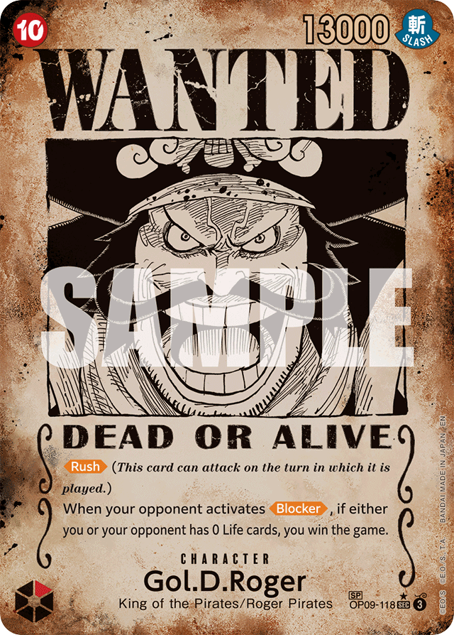 Gol.D.Roger - OP09-118 - Secret Rare (Wanted Poster) - Emperors In The New World