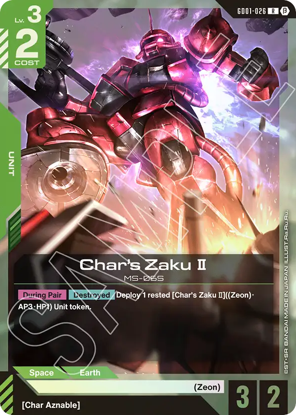 Char's Zaku Ⅱ - GD01-026 - Rare (Beta) - Newtype Rising