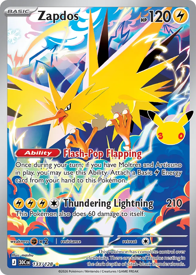 Zapdos - 133/128 - 30th Celebration