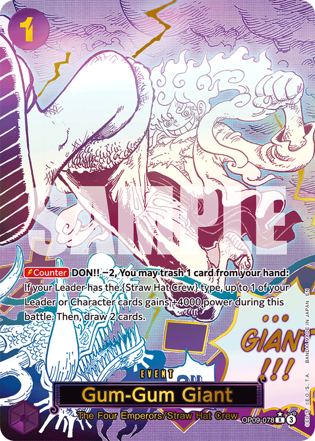 Gum-Gum Giant - OP09-078 - Rare (Premium Alt Art) - Emperors In The New World