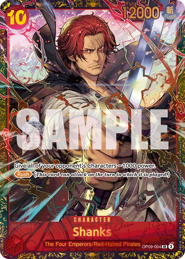 Shanks - OP09-004 - Super Rare (Regionals Alt Art) - Emperors In The New World
