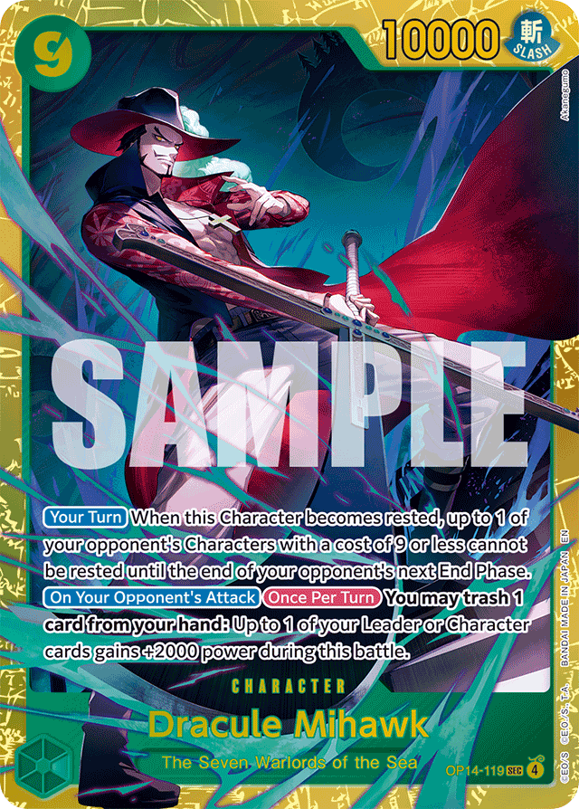 Dracule Mihawk - OP14-119 - Secret Rare - The Azure Sea's Seven