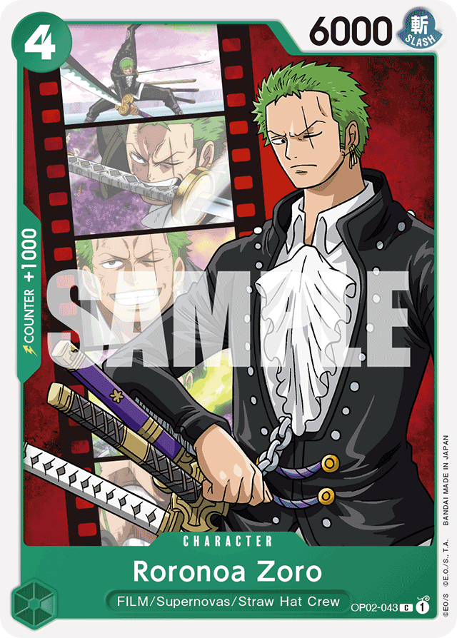 Roronoa Zoro - OP02-043 - Common - Paramount War