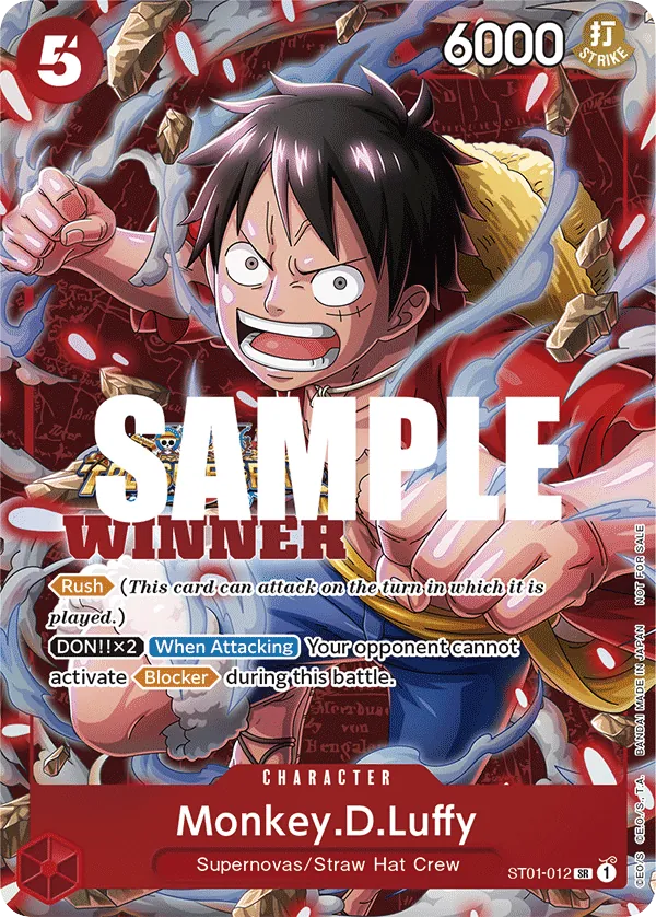 Monkey.D.Luffy - ST01-012 - Super Rare (Treasure Cruise Winner Stamp) - Straw Hat Crew