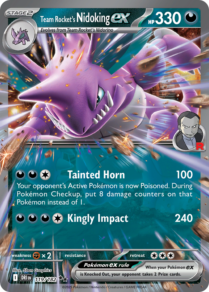 Team Rocket's Nidoking ex - 119/182 - Destined Rivals
