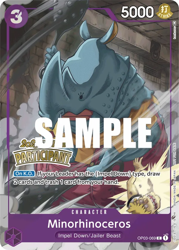Minorhinoceros - OP03-069 - Common (Offline Participant Stamp) - Pillars of Strength