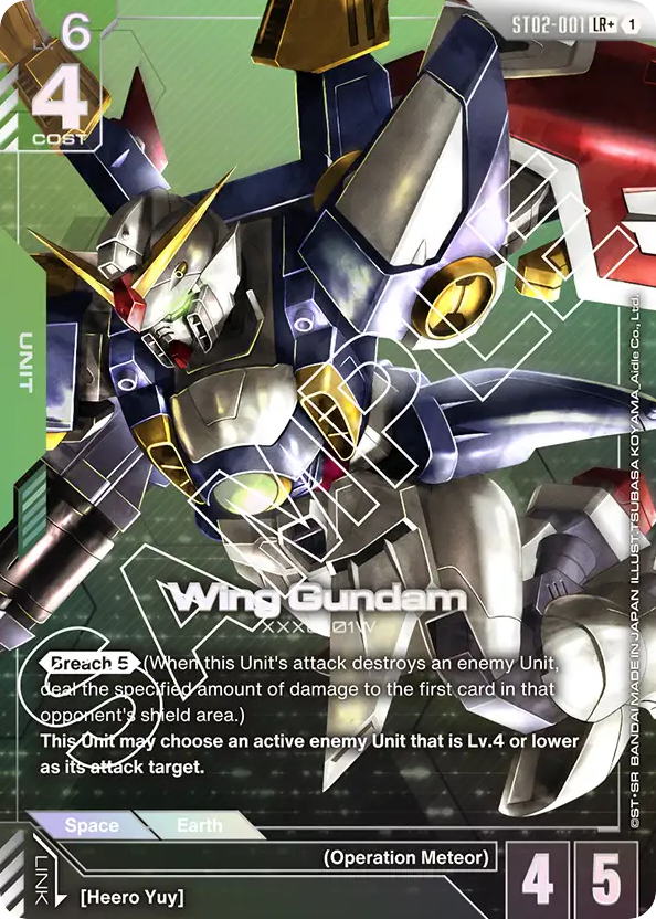 Wing Gundam - ST02-001 - Legend Rare (Alternate Art) - Wings of Advance