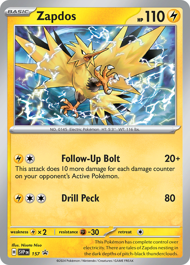 Zapdos - 157 - Scarlet & Violet Black Star Promos