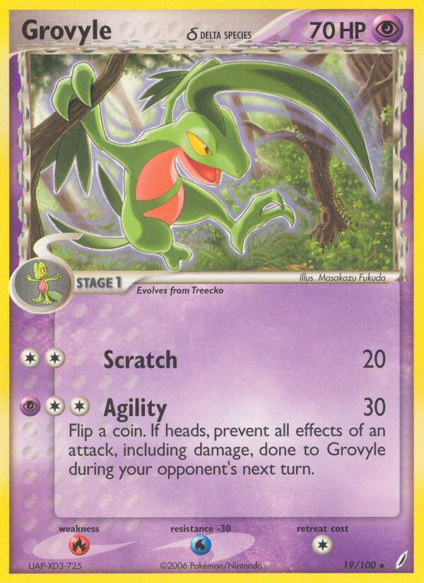 Grovyle δ - 019/100 - Crystal Guardians