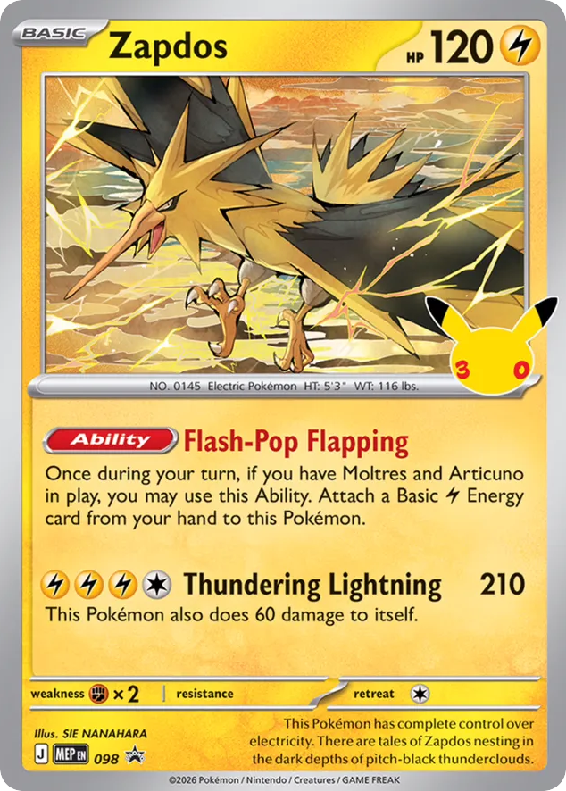 Zapdos - 098 - Mega Evolution Black Star Promos