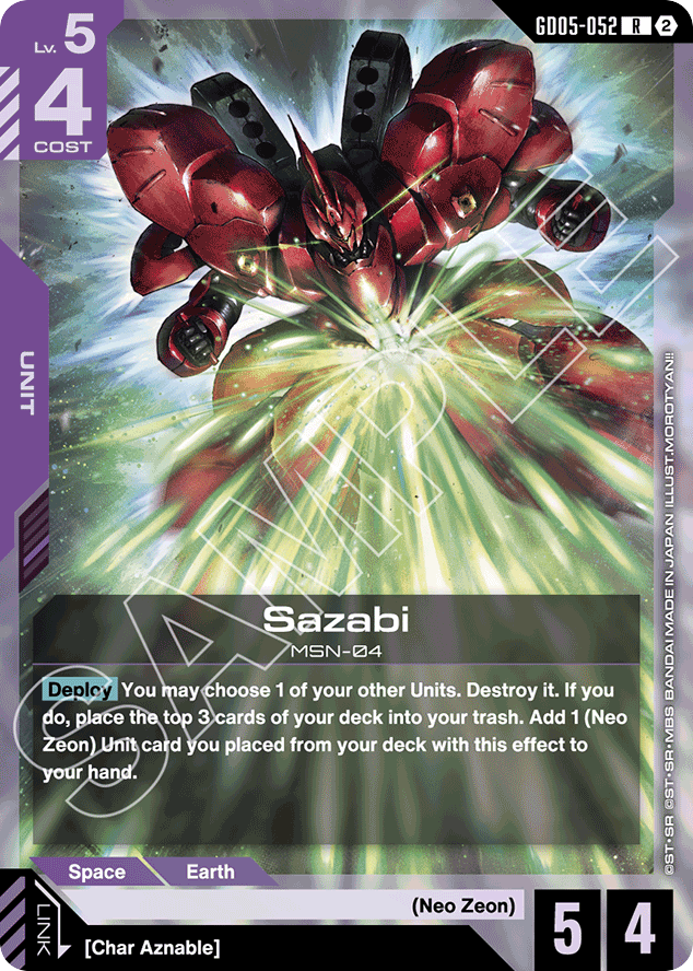 Sazabi - GD05-052 - Rare - Freedom Ascension