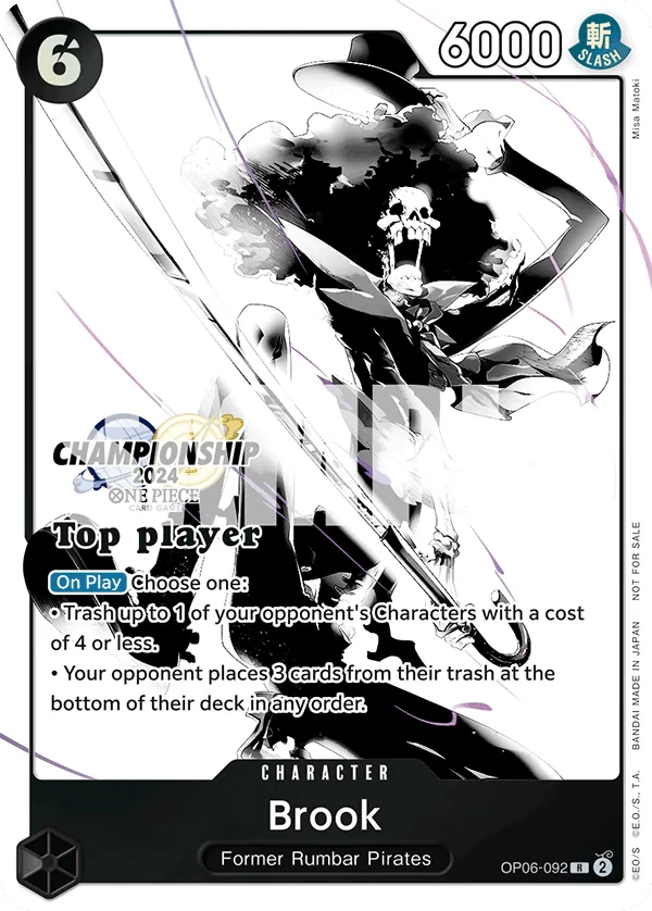 Brook - OP06-092 - Rare (Top Player Stamp Vol2) - Wings of the Captain