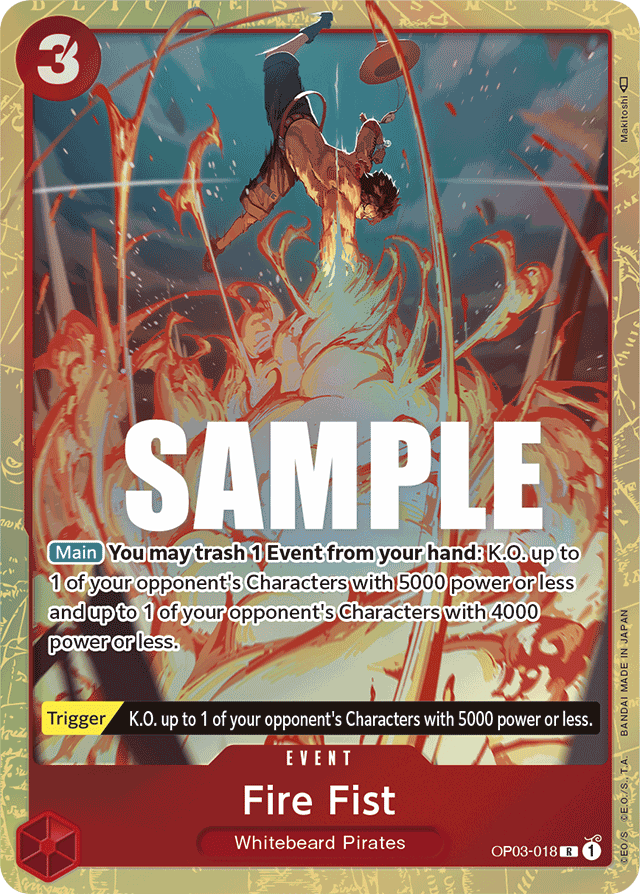 Fire Fist - OP03-018 - Rare (Alternate Art) - Pillars of Strength