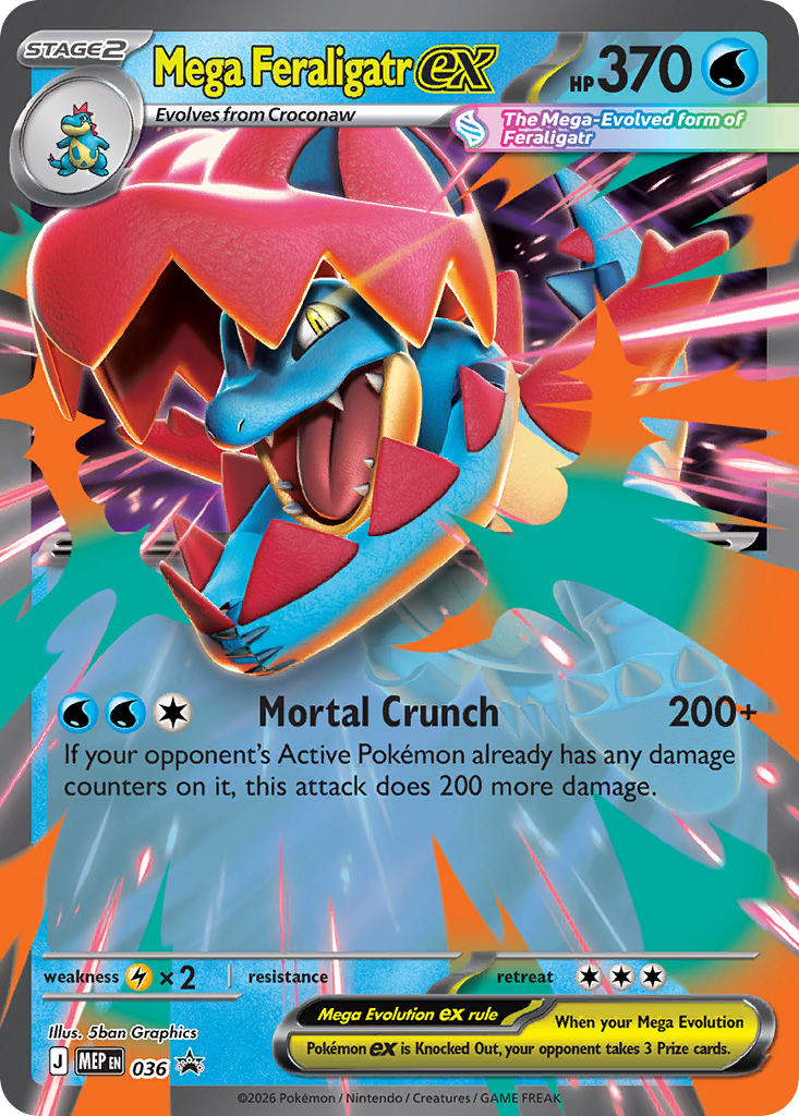Mega Feraligatr ex - 36/0 - Mega Evolution Black Star Promos