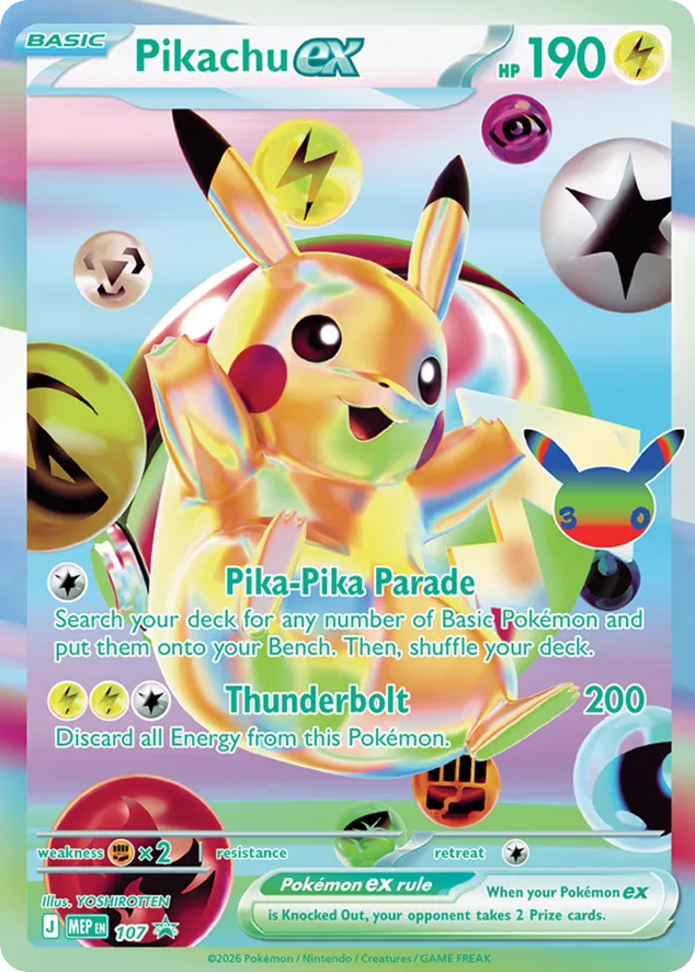 Pikachu ex - 107 - Mega Evolution Black Star Promos