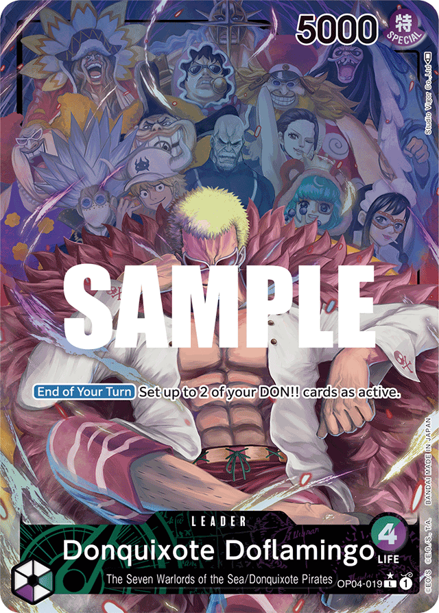 Donquixote Doflamingo - OP04-019 - Leader (Alternate Art) - Kingdoms of Intrigue