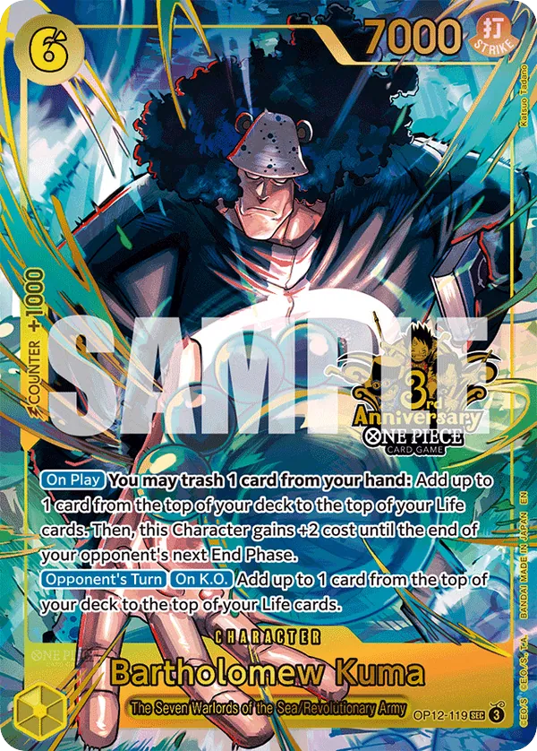 Bartholomew Kuma - OP12-119 - Secret Rare (Third Anniversary) - Legacy of the Master