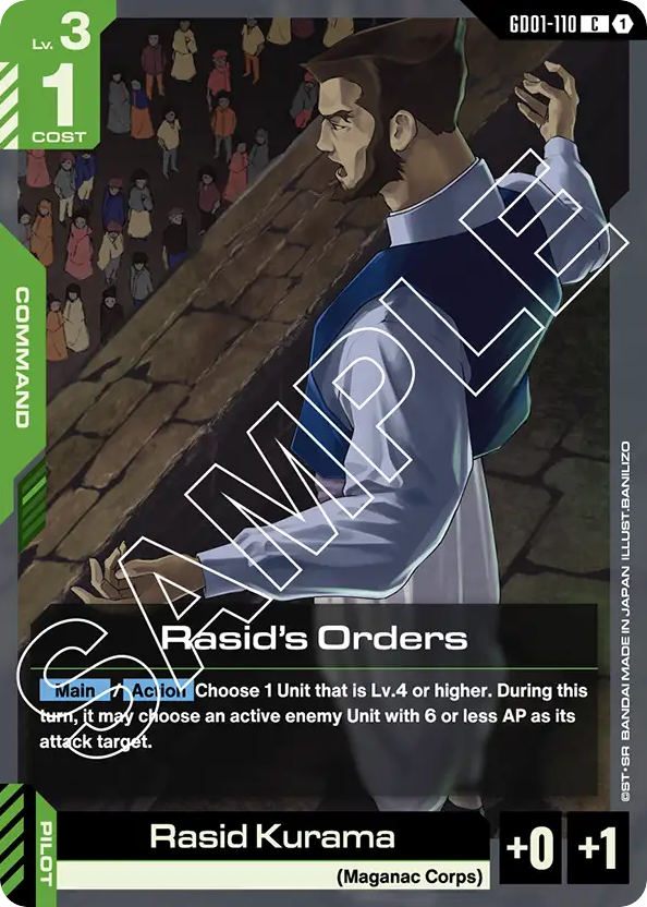Rasid's Orders - GD01-110 - Common - Newtype Rising