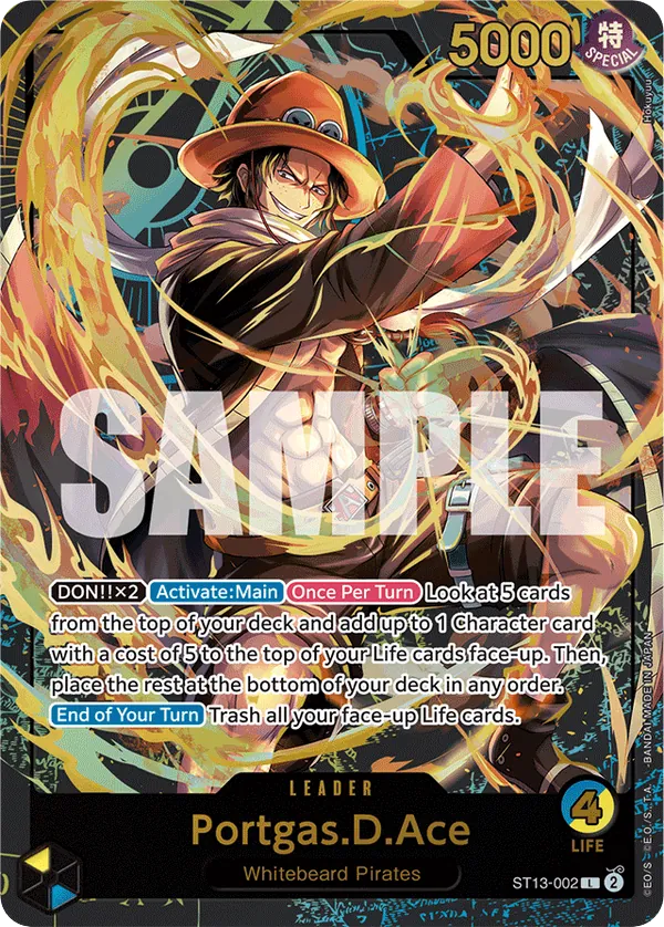 Portgas.D.Ace - ST13-002 - Leader (Premium Alt Art) - Ultra Deck: The Three Brothers
