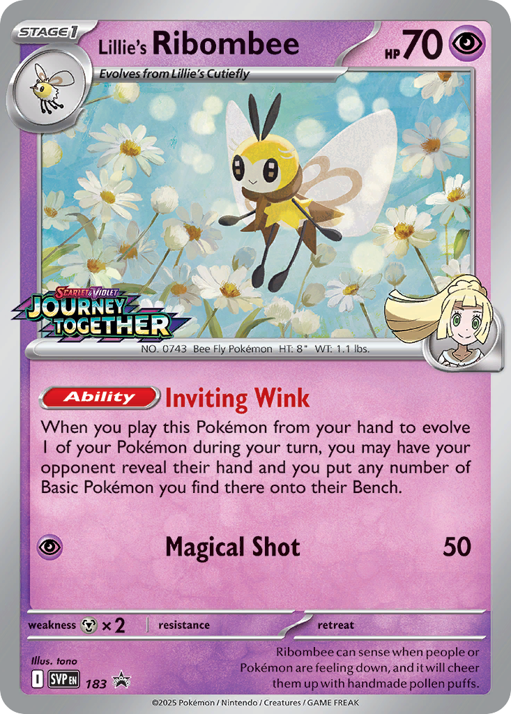 Lillie's Ribombee - 183 - Scarlet & Violet Black Star Promos