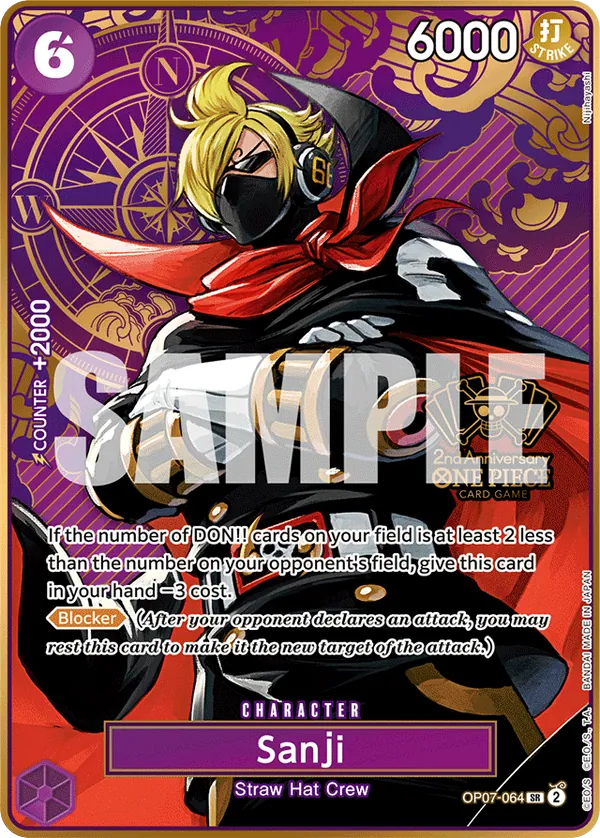 Sanji - OP07-064 - Super Rare (Second Anniversary Stamp) - 500 Years In The Future
