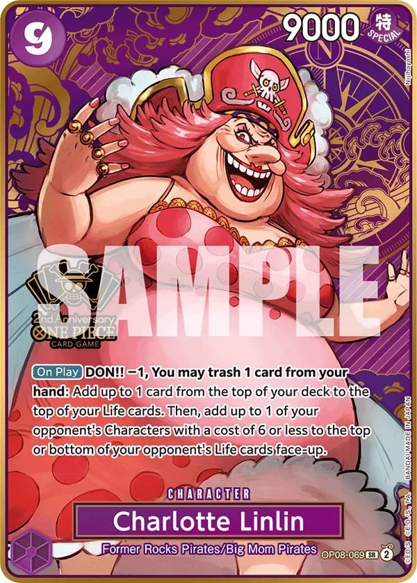 Charlotte Linlin - OP08-069 - Super Rare (Second Anniversary Stamp) - Two Legends