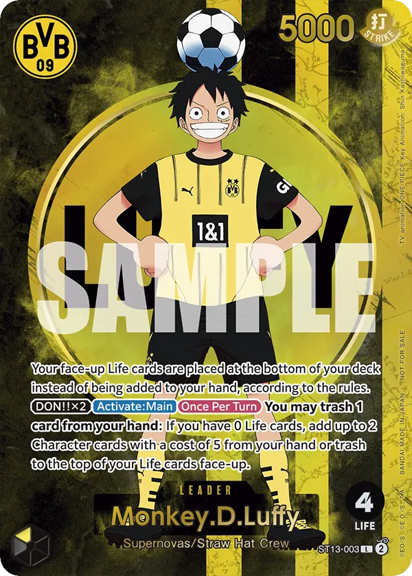 Monkey.D.Luffy - ST13-003 - Leader (Borussia Dortmund Alt Art) - Ultra Deck: The Three Brothers