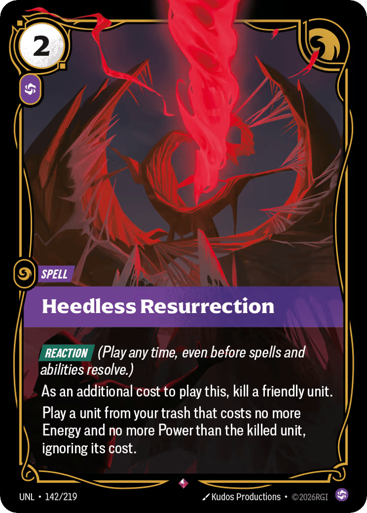 Heedless Resurrection - 142/219 - Rare - Unleashed
