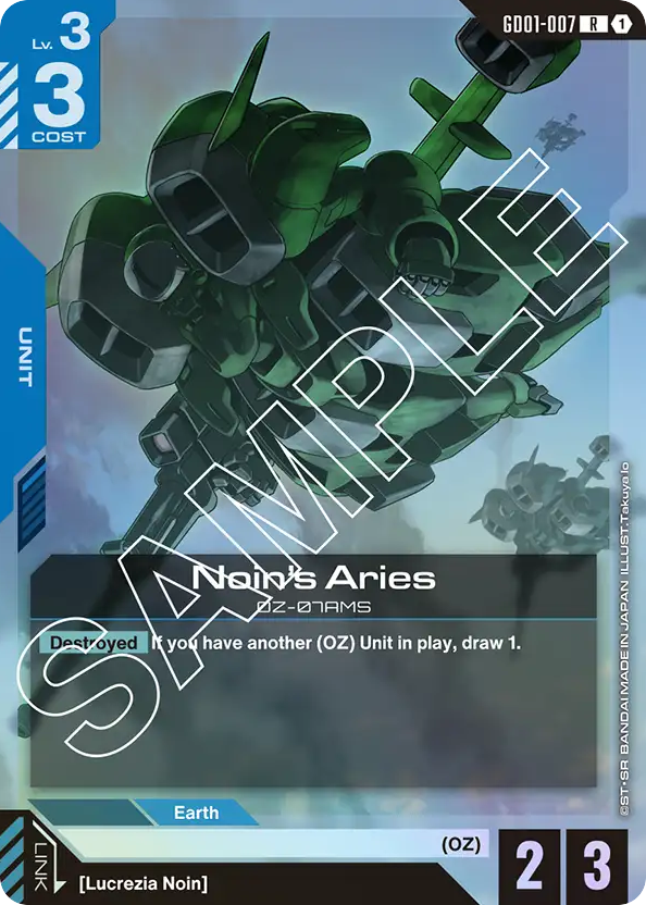 Noin's Aries - GD01-007 - Rare - Newtype Rising