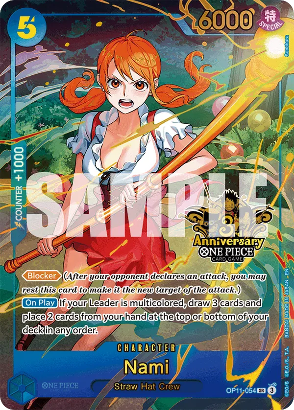 Nami - OP11-054 - Super Rare (Third Anniversary) - A Fist Of Divine Speed