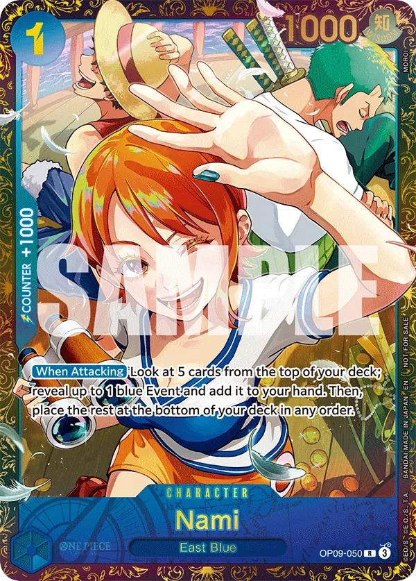 Nami - OP09-050 - Rare (Regionals Alt Art) - Emperors In The New World